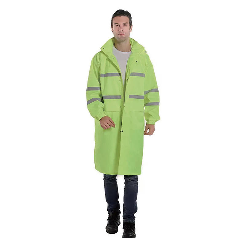 Poncho impermeabile in PVC con linee riflettenti